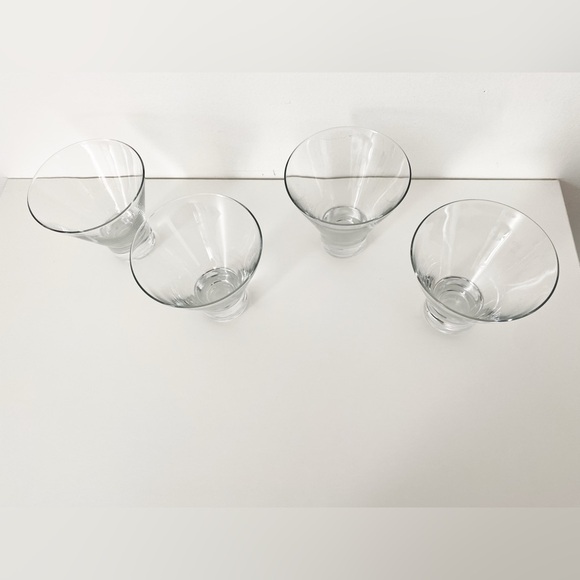 Vintage Midcentury Scandinavian Stemless Martini Glasses - Set of 4 - Picture 8 of 11